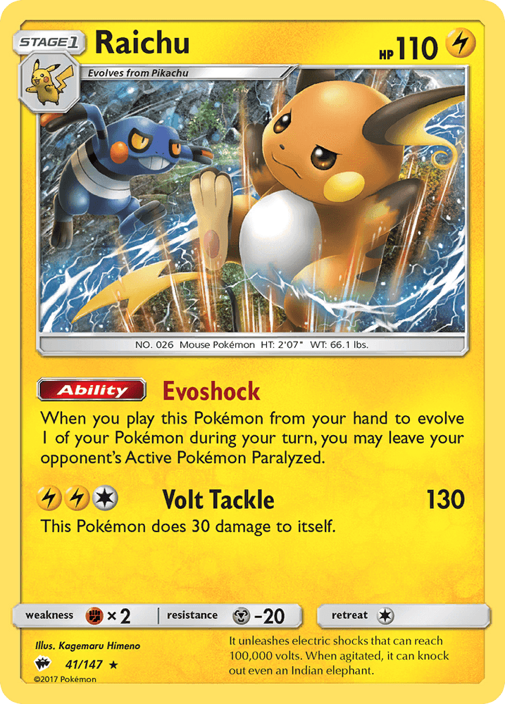Raichu (41/147) [Sun & Moon: Burning Shadows] (Online Only)
