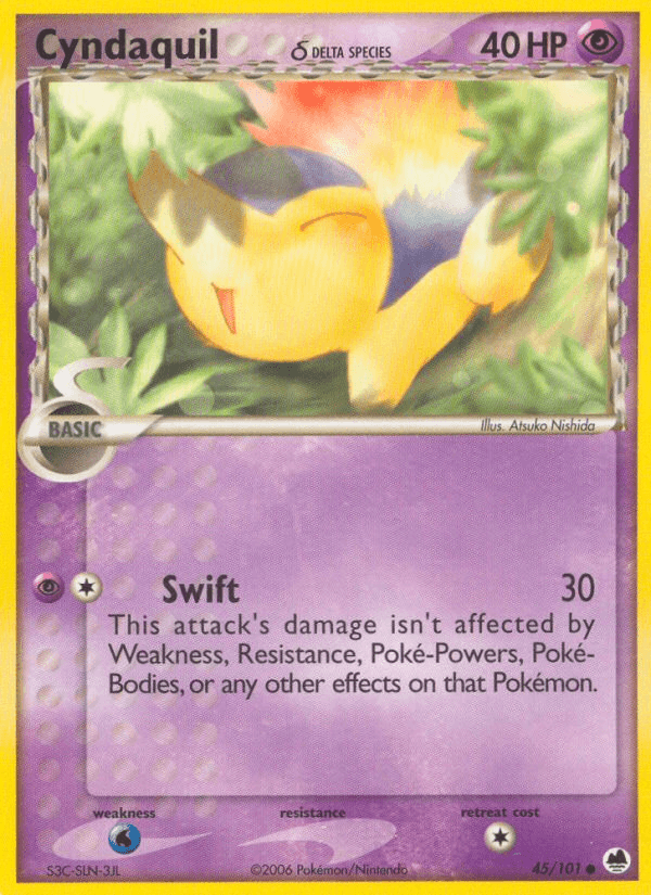Cyndaquil (45/101) (Delta Species) [EX: Dragon Frontiers] (Online Only)