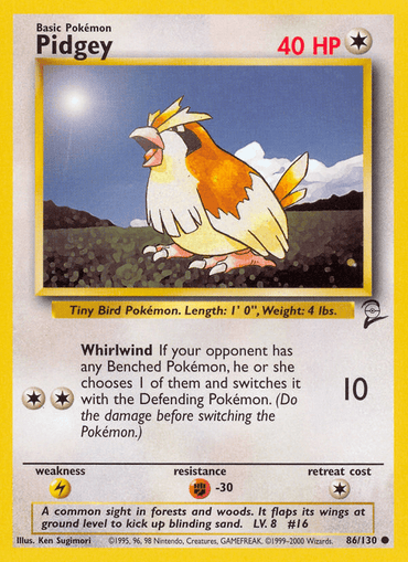 Pidgey (86/130) [Base Set 2] (Online Only)
