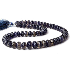 9mm - 12.5mm Iolite Faceted Rondelle Beads 16 inch 63 pcs AAA (ONLINE ORDER ONLY)