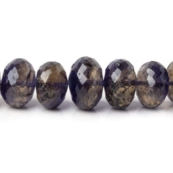 9mm - 12.5mm Iolite Faceted Rondelle Beads 16 inch 63 pcs AAA (ONLINE ORDER ONLY)
