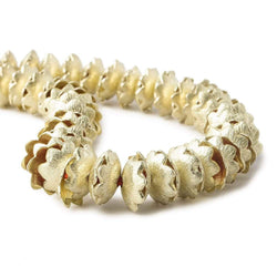 9mm 14kt Gold Plated Copper Bead Cap Scalloped Edge Brushed Flower 8 inch 82 pieces (ONLINE ORDER ONLY)