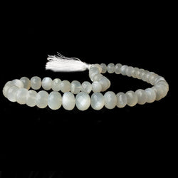 9mm - 14mm White Moonstone faceted rondelles 16 inch 48 beads A (ONLINE ORDER ONLY)