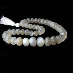 9mm - 16.5mm Sage Moonstone faceted rondelles 16 inch 47 beads A (ONLINE ORDER ONLY)