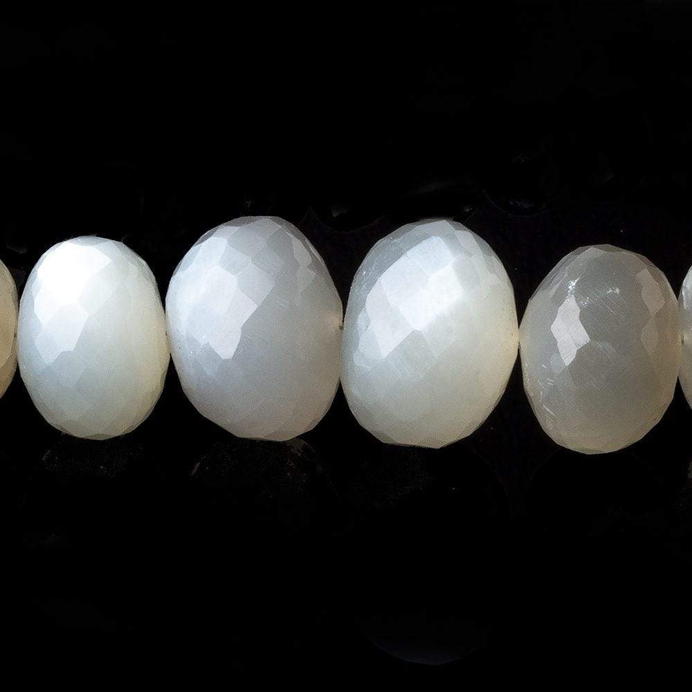 9mm - 16.5mm Sage Moonstone faceted rondelles 16 inch 47 beads A (ONLINE ORDER ONLY)