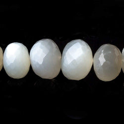 9mm - 16.5mm Sage Moonstone faceted rondelles 16 inch 47 beads A (ONLINE ORDER ONLY)