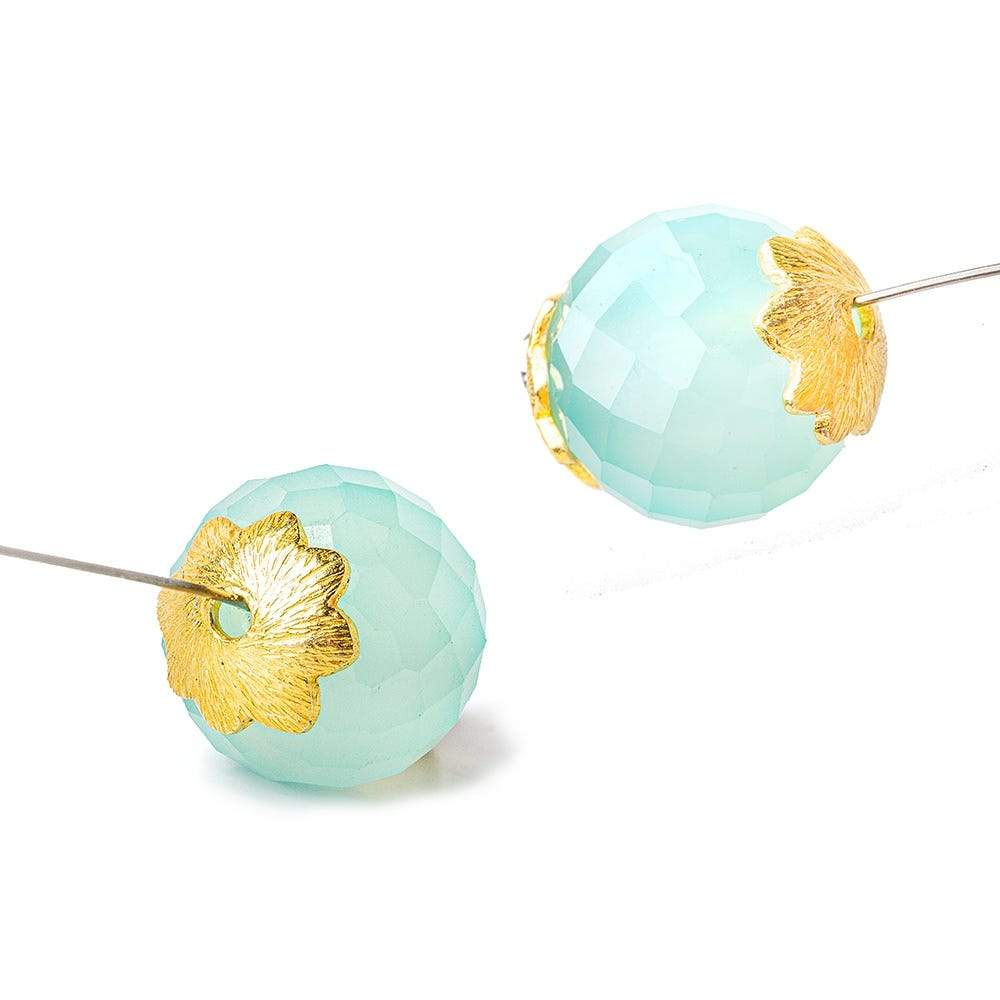 9mm 22kt Gold Plated Copper Bead Cap Scalloped Edge Brushed Flower 8 inch 82 pieces (ONLINE ORDER ONLY)