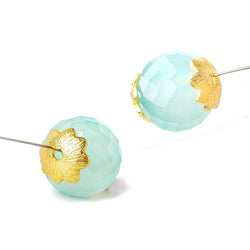 9mm 22kt Gold Plated Copper Bead Cap Scalloped Edge Brushed Flower 8 inch 82 pieces (ONLINE ORDER ONLY)