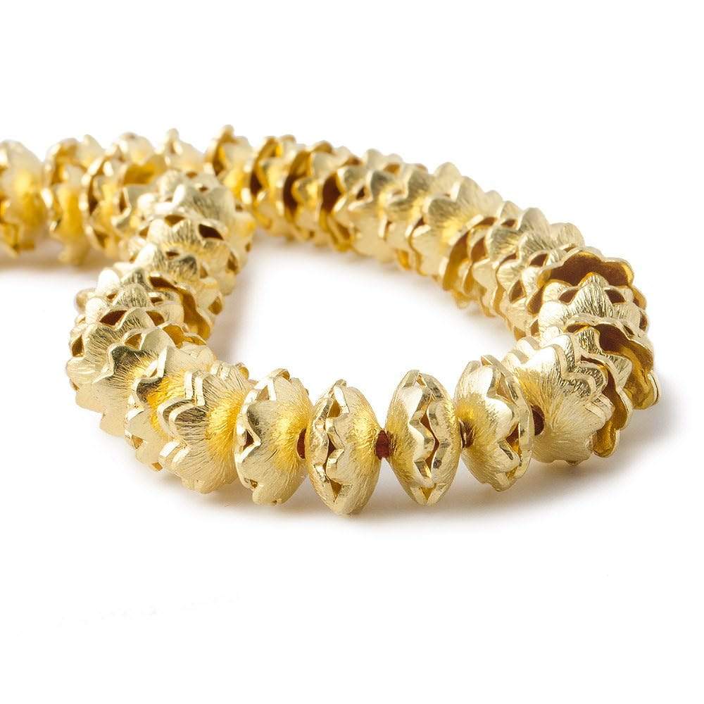 9mm 22kt Gold Plated Copper Bead Cap Scalloped Edge Brushed Flower 8 inch 82 pieces (ONLINE ORDER ONLY)