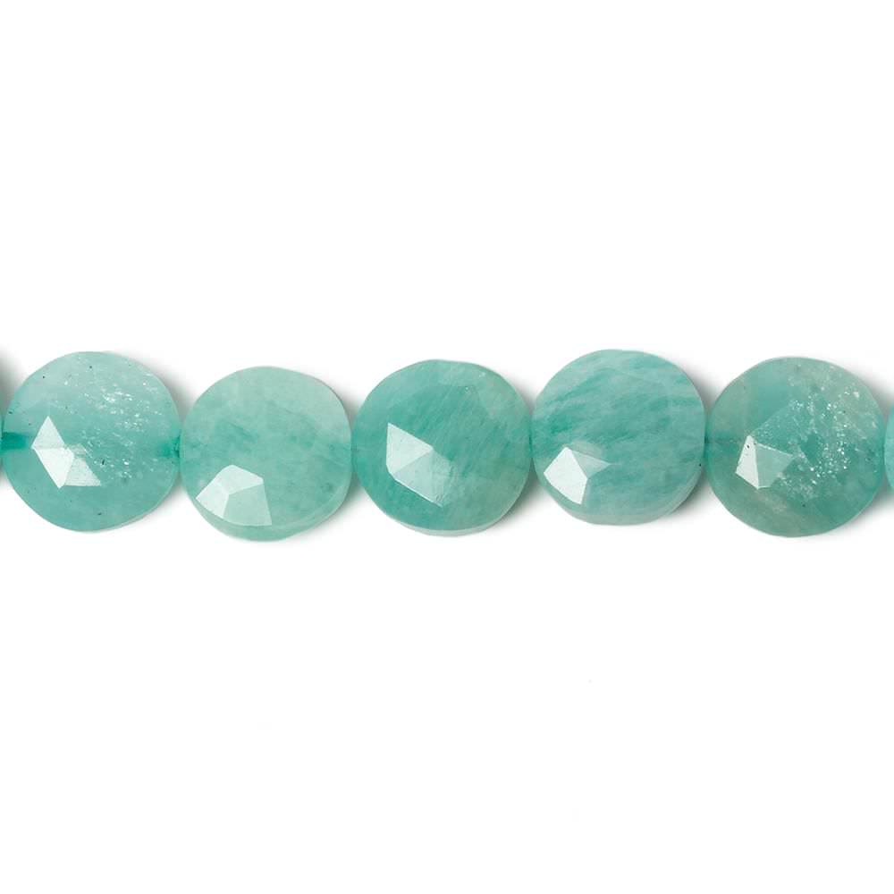 9mm Amazonite faceted coin beads 8 inch 23 pieces (ONLINE ORDER ONLY)