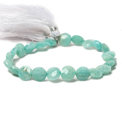9mm Amazonite faceted coin beads 8 inch 23 pieces (ONLINE ORDER ONLY)