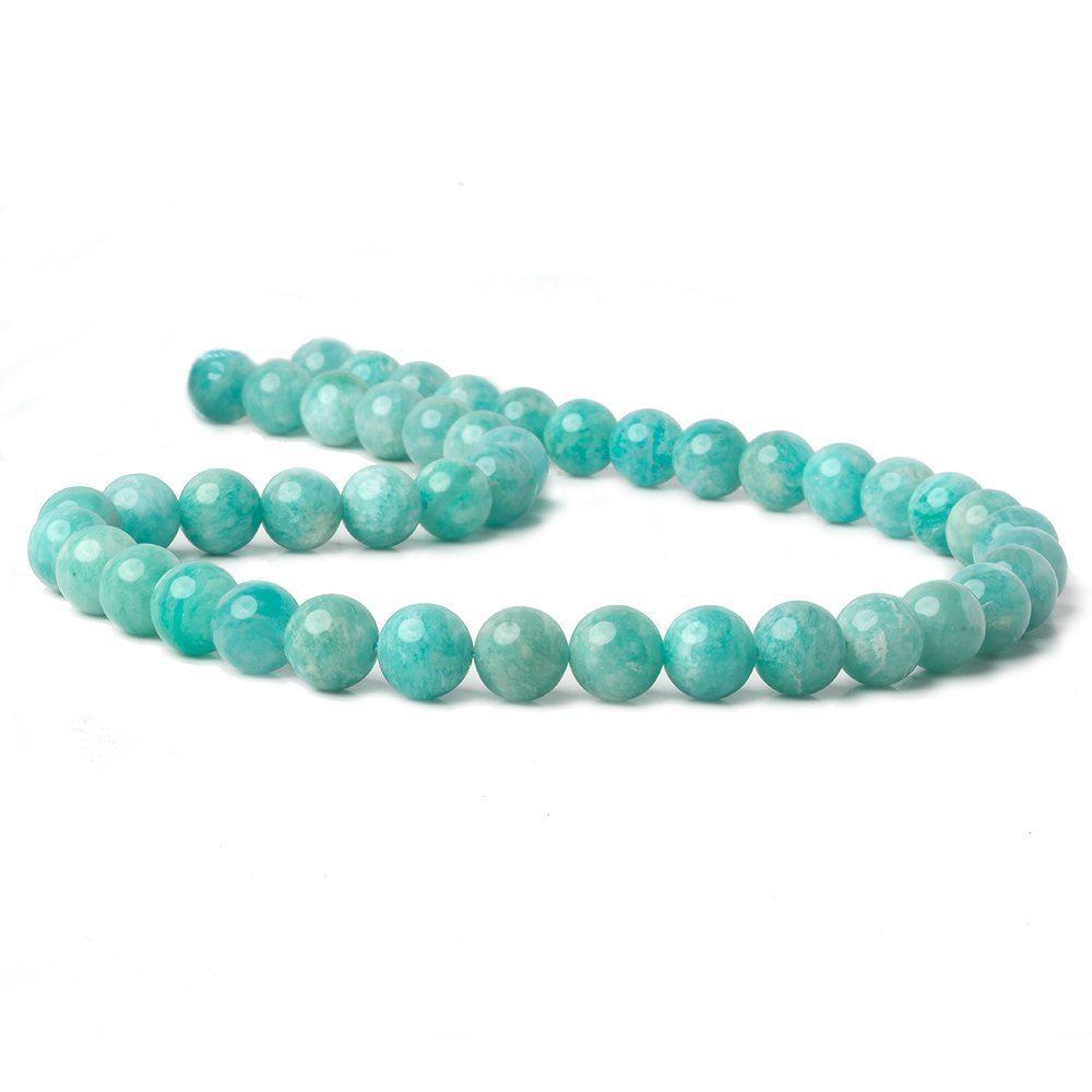 9mm Amazonite plain round beads 16 inch 45 pieces A (ONLINE ORDER ONLY)