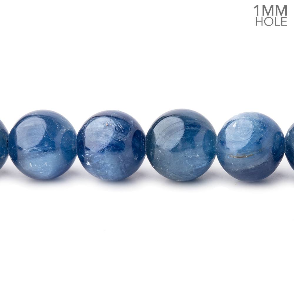 9mm Blue Kyanite Plain Rounds 16 inch 45 beads AA 1mm hole (ONLINE ORDER ONLY)