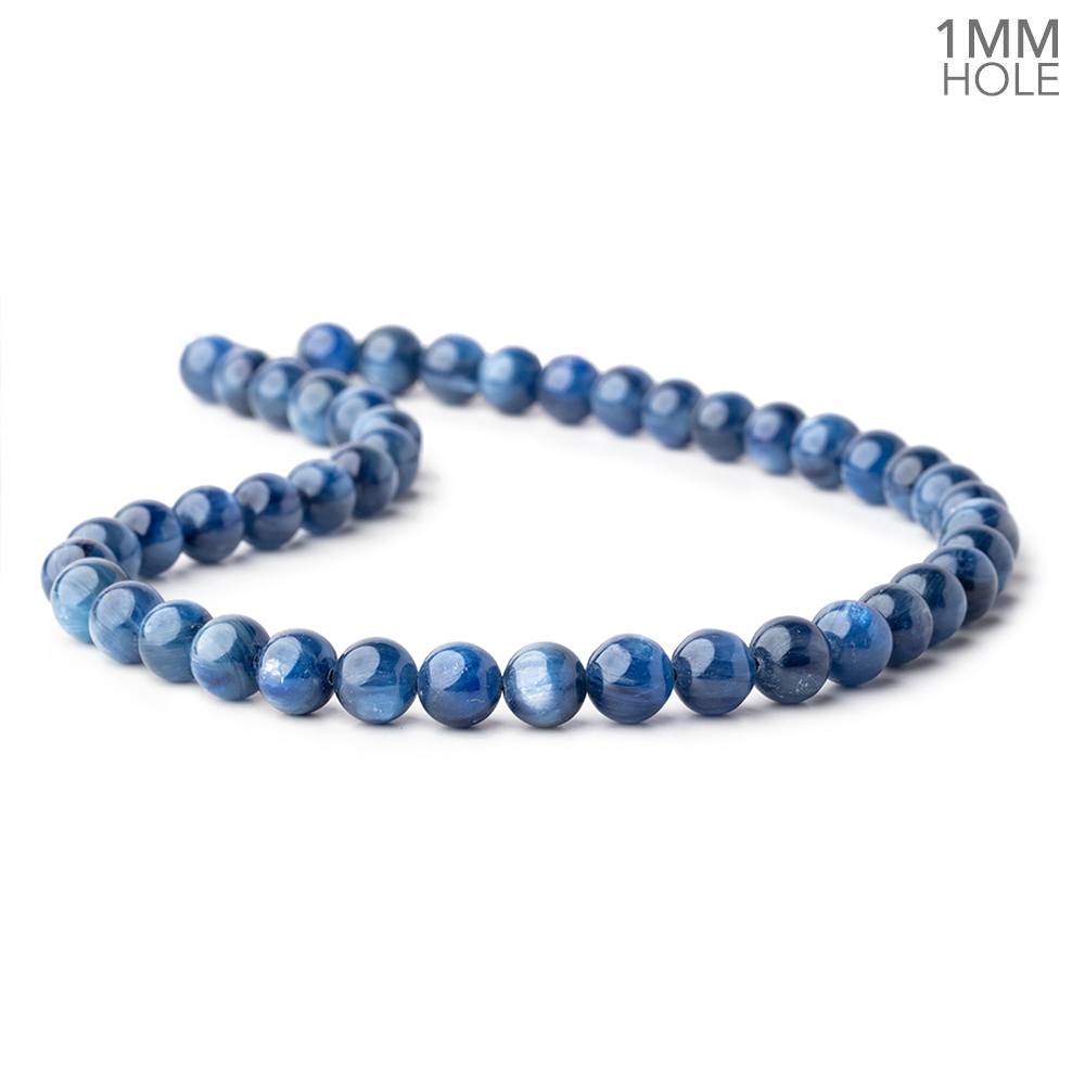 9mm Blue Kyanite Plain Rounds 16 inch 45 beads AA 1mm hole (ONLINE ORDER ONLY)