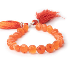 9mm Carnelian Faceted Coin Beads 7 inch 18 pieces (ONLINE ORDER ONLY)
