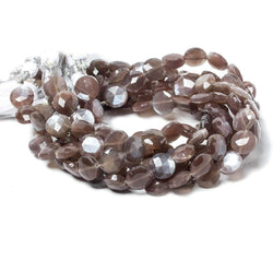 9mm Chocolate Brown Moonstone faceted coin beads 8 inch 23 pieces (ONLINE ORDER ONLY)