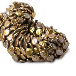 9mm Copper Brown Coin Freshwater Pearl Strand,38 pieces (ONLINE ORDER ONLY)