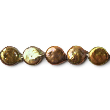 9mm Copper Brown Coin Freshwater Pearl Strand,38 pieces (ONLINE ORDER ONLY)