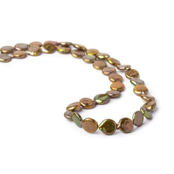 9mm Copper Brown Coin Freshwater Pearl Strand,38 pieces (ONLINE ORDER ONLY)