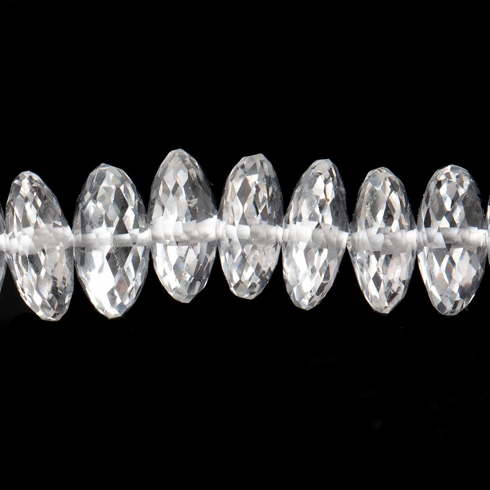 9mm Crystal Quartz German Faceted Rondelle Beads 16 inch 99 pieces (ONLINE ORDER ONLY)