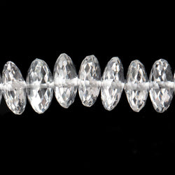 9mm Crystal Quartz German Faceted Rondelle Beads 16 inch 99 pieces (ONLINE ORDER ONLY)