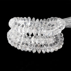 9mm Crystal Quartz German Faceted Rondelle Beads 16 inch 99 pieces (ONLINE ORDER ONLY)