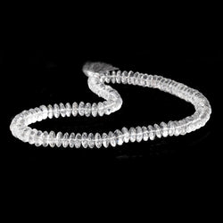 9mm Crystal Quartz German Faceted Rondelle Beads 16 inch 99 pieces (ONLINE ORDER ONLY)