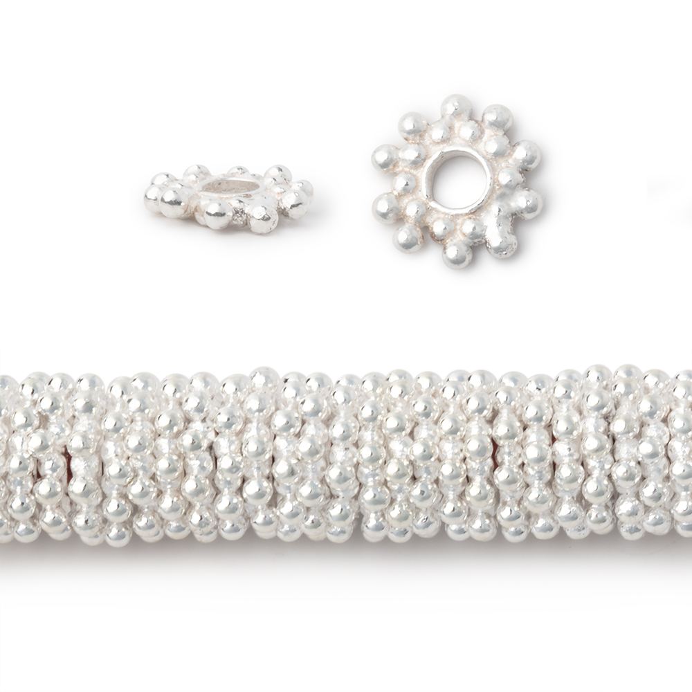 9mm Double Row Daisy Spacers with 3mm Large Hole 8 inch 130 Beads (ONLINE ORDER ONLY)