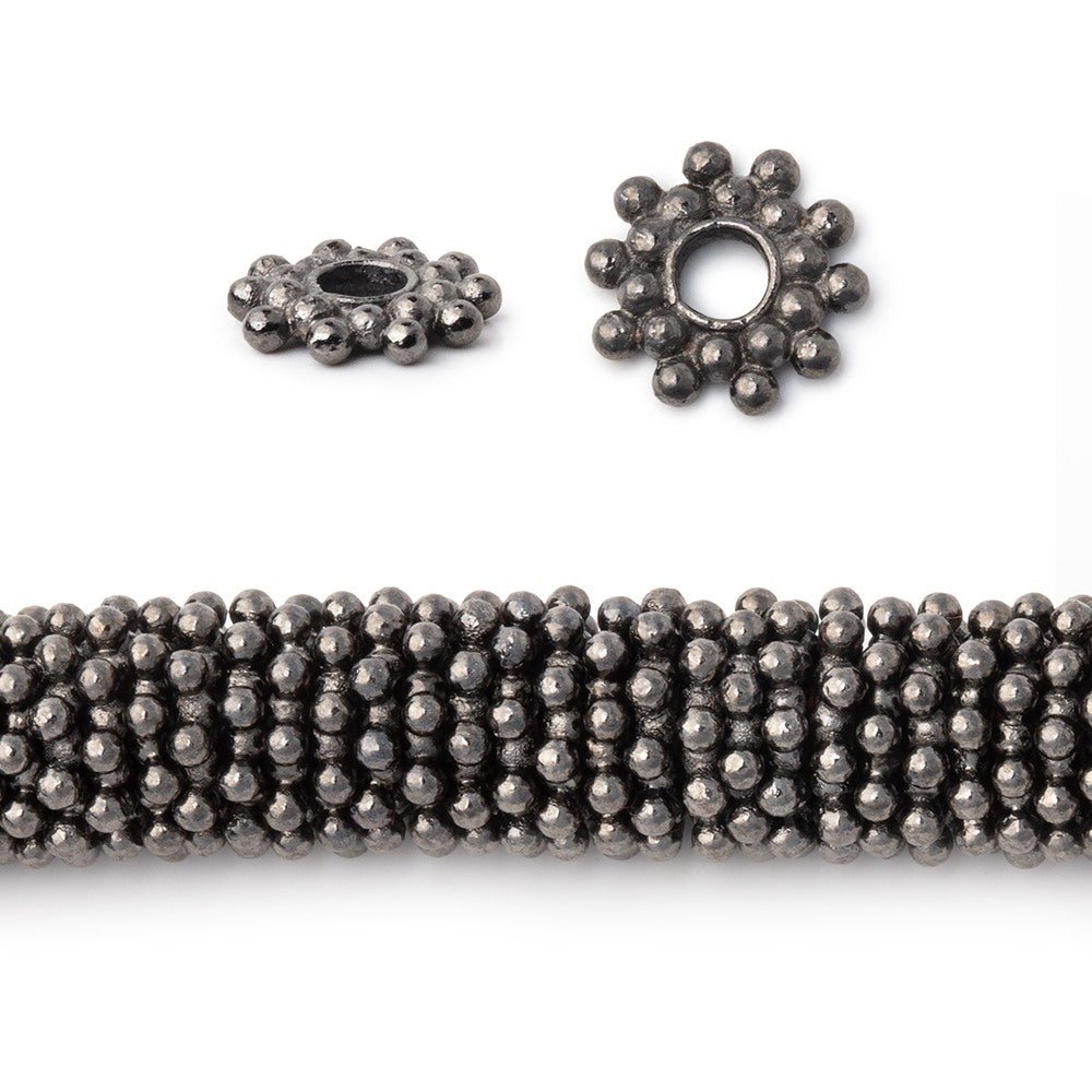 9mm Double Row Daisy Spacers with 3mm Large Hole 8 inch 130 Beads (ONLINE ORDER ONLY)