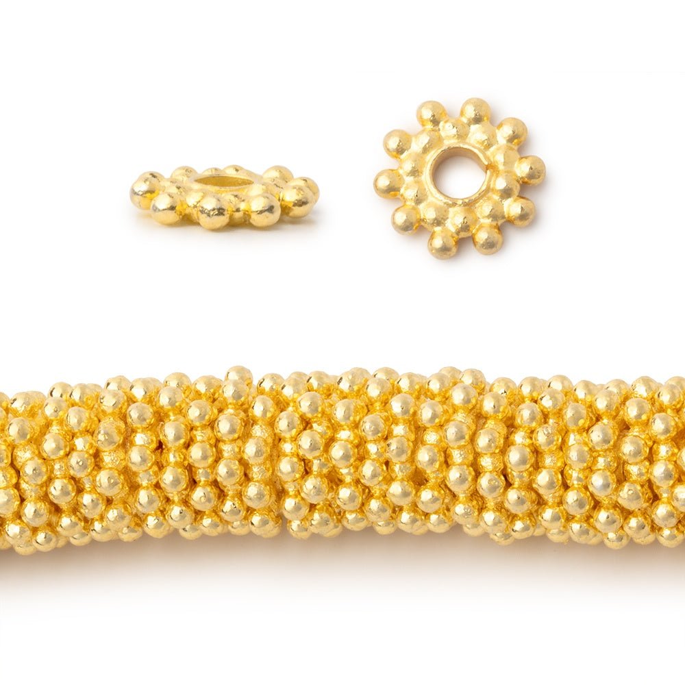 9mm Double Row Daisy Spacers with 3mm Large Hole 8 inch 130 Beads (ONLINE ORDER ONLY)