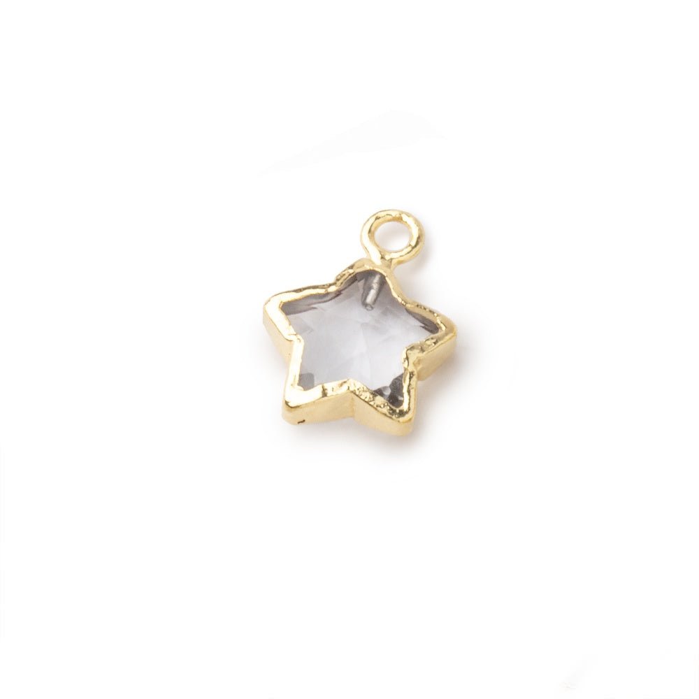 9mm Gold Leafed Crystal Quartz Faceted Star Focal Pendant 1 piece (ONLINE ORDER ONLY)