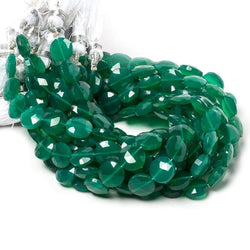 9mm Green Onyx faceted coin beads 8 inch 23 pieces (ONLINE ORDER ONLY)