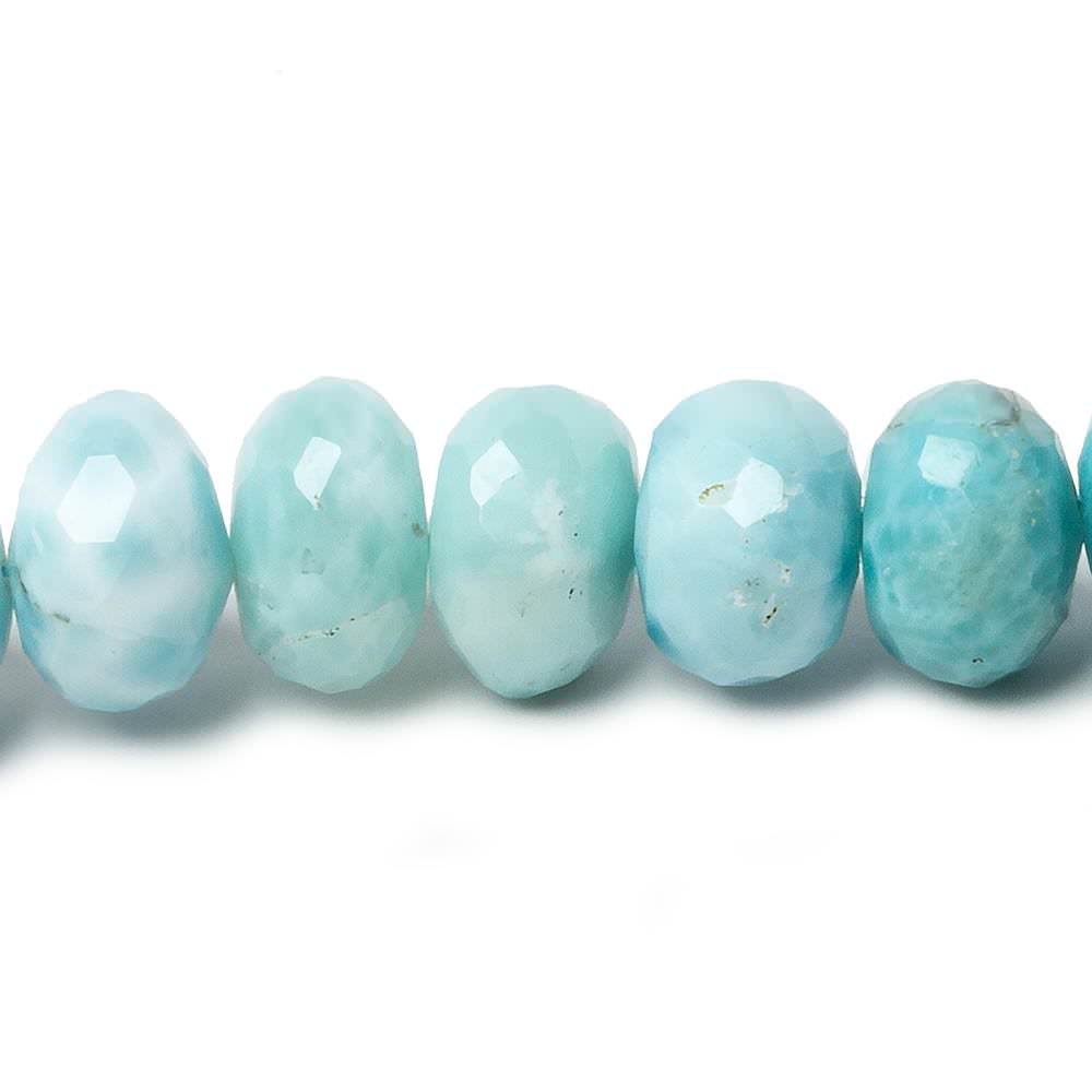 10mm Larimar faceted rondelle beads 13.5 inch 50 pieces (ONLINE ORDER ONLY)