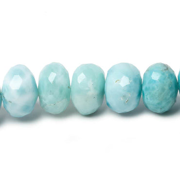 10mm Larimar faceted rondelle beads 13.5 inch 50 pieces (ONLINE ORDER ONLY)