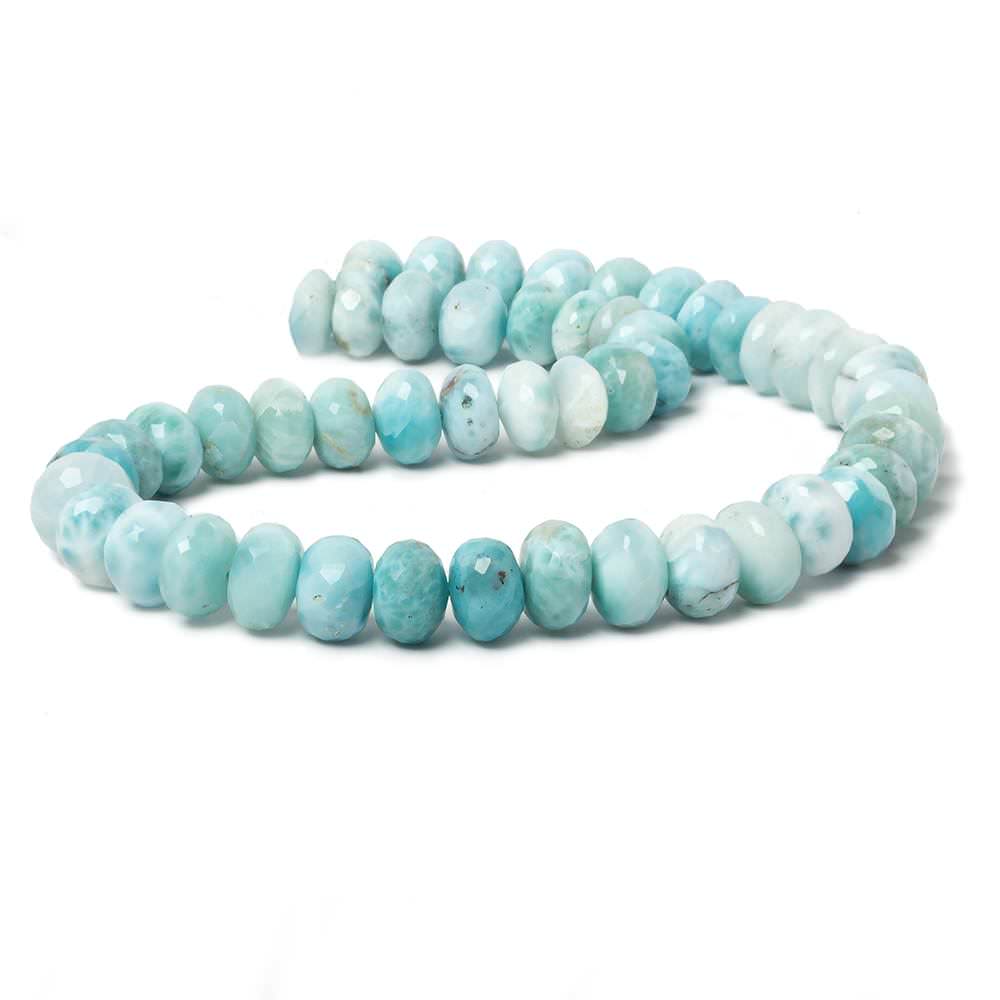 10mm Larimar faceted rondelle beads 13.5 inch 50 pieces (ONLINE ORDER ONLY)