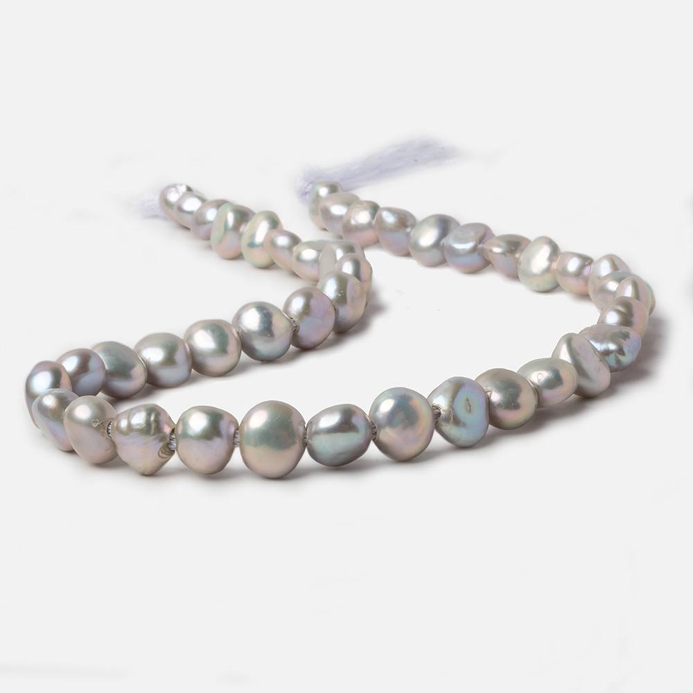 9mm Metallic Pink Silver Large Hole Baroque Freshwater Pearls 15 in 43 pcs (ONLINE ORDER ONLY)