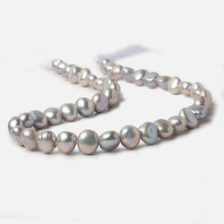 9mm Metallic Pink Silver Large Hole Baroque Freshwater Pearls 15 in 43 pcs (ONLINE ORDER ONLY)