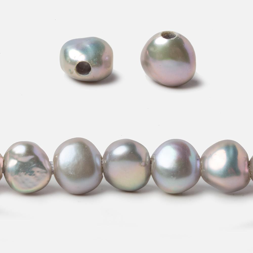 9mm Metallic Pink Silver Large Hole Baroque Freshwater Pearls 15 in 43 pcs (ONLINE ORDER ONLY)