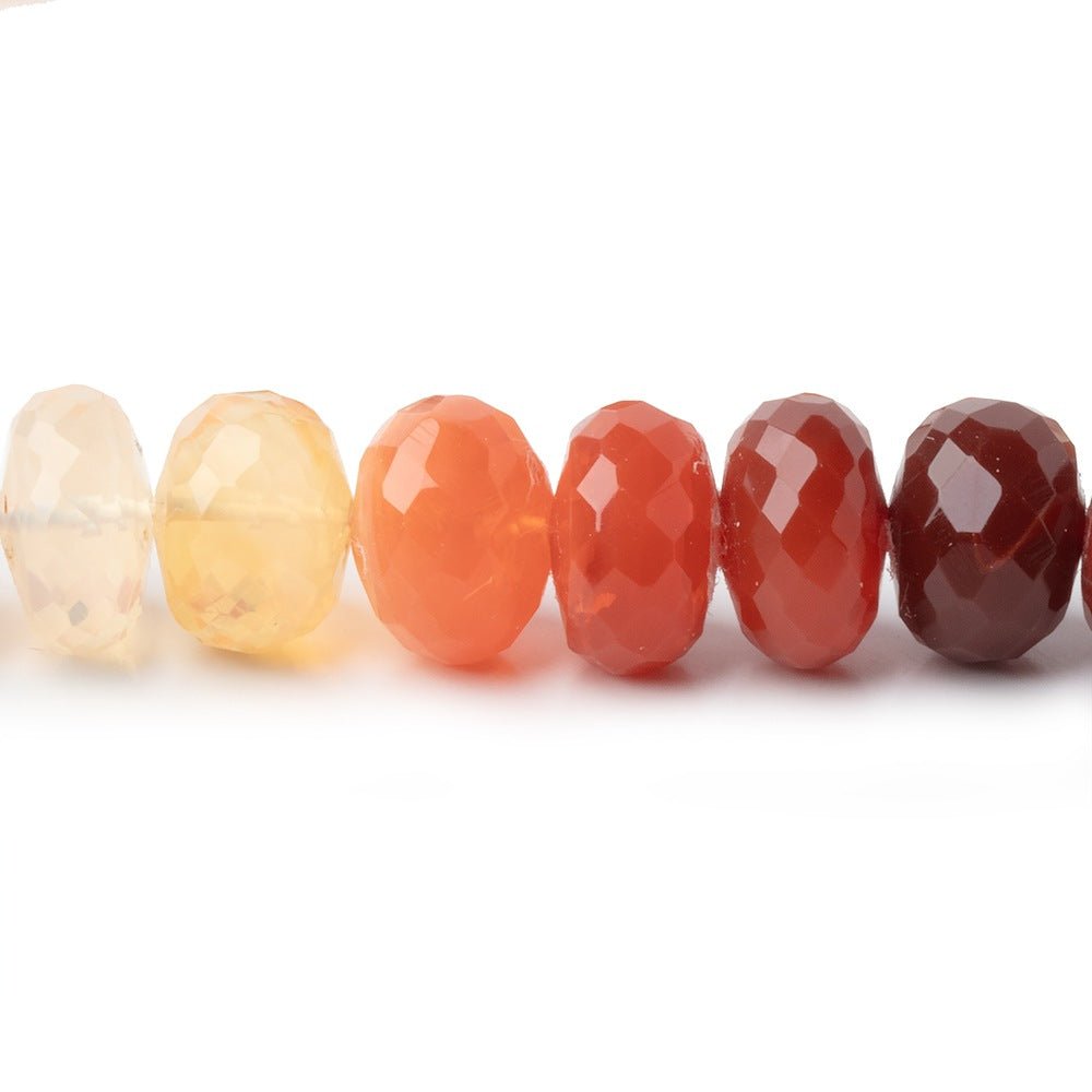 9mm Mexican Fire Opal Faceted Rondelle Beads 16 inch 64 pieces (ONLINE ORDER ONLY)