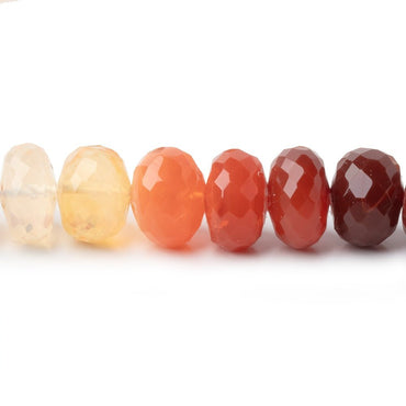 9mm Mexican Fire Opal Faceted Rondelle Beads 16 inch 64 pieces (ONLINE ORDER ONLY)