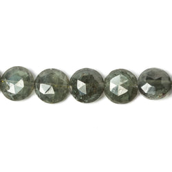 9mm Moss Aquamarine faceted coin beads 8 inch 23 pieces (ONLINE ORDER ONLY)