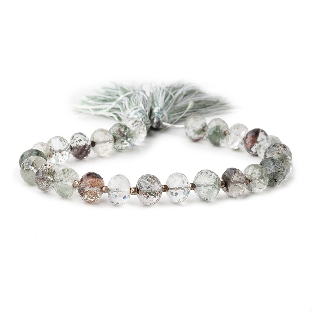 9mm Moss Quartz Faceted Rondelle Beads 8 inch 25 pieces (ONLINE ORDER ONLY)