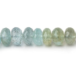 9mm Multi Beryl & Aquamarine Faceted Rondelles 15.75 inch 78 beads AA (ONLINE ORDER ONLY)