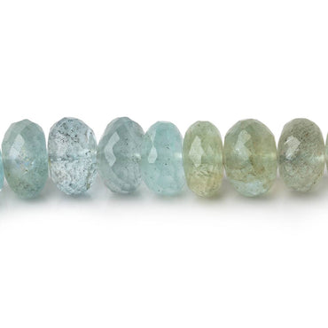 9mm Multi Beryl & Aquamarine Faceted Rondelles 15.75 inch 78 beads AA (ONLINE ORDER ONLY)
