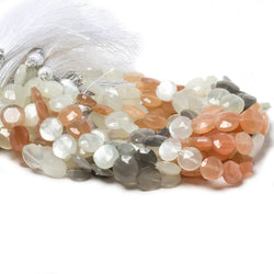 9mm Multi Color Moonstone faceted coin beads 8 inch 23 pieces (ONLINE ORDER ONLY)
