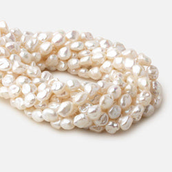 9mm Off White Keshi straight drilled freshwater pearls 16 inch 32 pieces A grade (ONLINE ORDER ONLY)