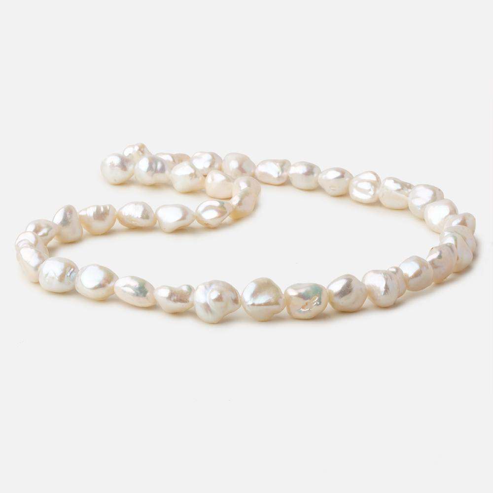 9mm Off White Keshi straight drilled freshwater pearls 16 inch 32 pieces A grade (ONLINE ORDER ONLY)