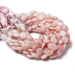 9mm Pink Peruvian Opal faceted coin beads 8 inch 23 pieces (ONLINE ORDER ONLY)