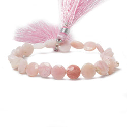 9mm Pink Peruvian Opal faceted coin beads 8 inch 23 pieces (ONLINE ORDER ONLY)