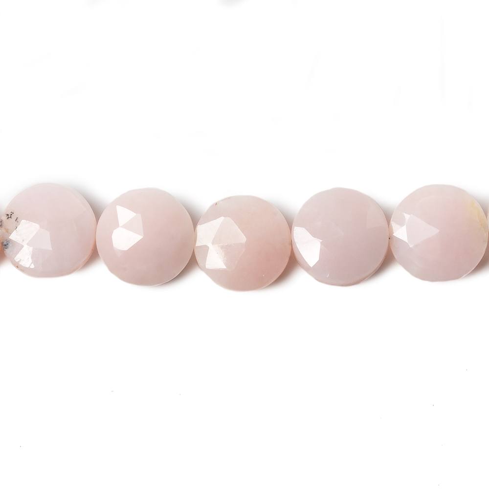 9mm Pink Peruvian Opal faceted coin beads 8 inch 23 pieces (ONLINE ORDER ONLY)